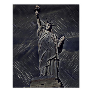 Póster Pintura de la estatua de la Libertad