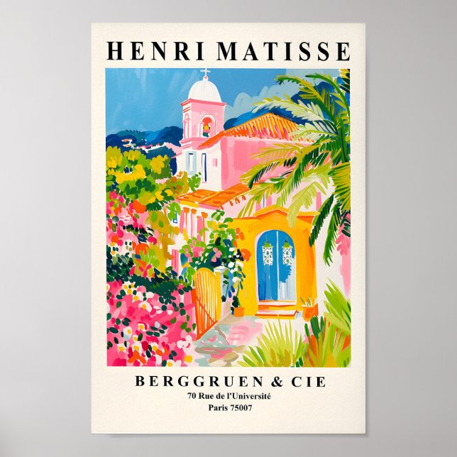 Póster Pintura De La Iglesia Inspirada Por Henri Matisse, (Frente)