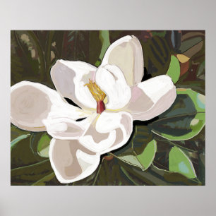 Póster PINTURA de la Magnolia del Sur de Alabama