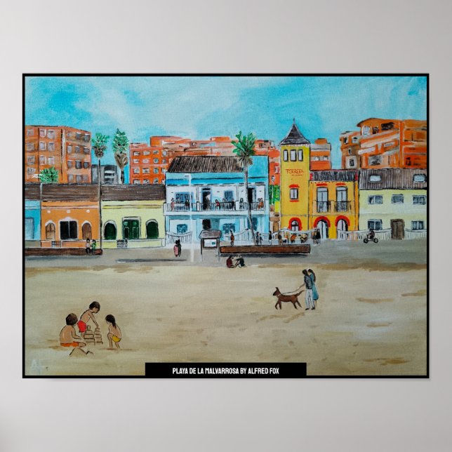 Póster Pintura de la Malvarrosa de Alfred Fox (Frente)