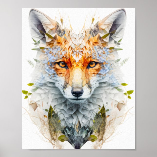 Póster Pintura de la naturaleza de los retratos de animal (Frente)