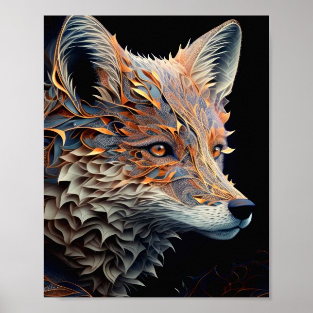 Póster Pintura de la naturaleza de los retratos de animal (Frente)