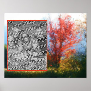 Póster Pintura de la naturaleza del follaje otoñal Crea t