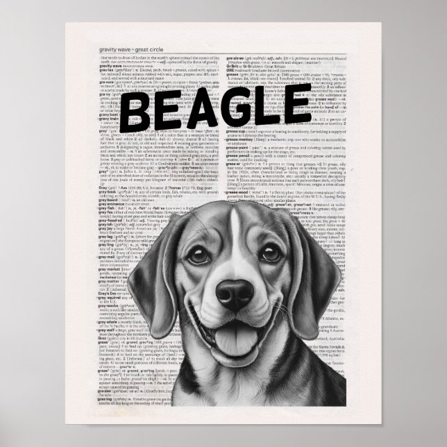 Póster Pintura de la página del diccionario Beagle (Frente)