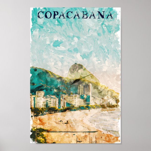 Póster Pintura de la playa de Copacabana (Frente)