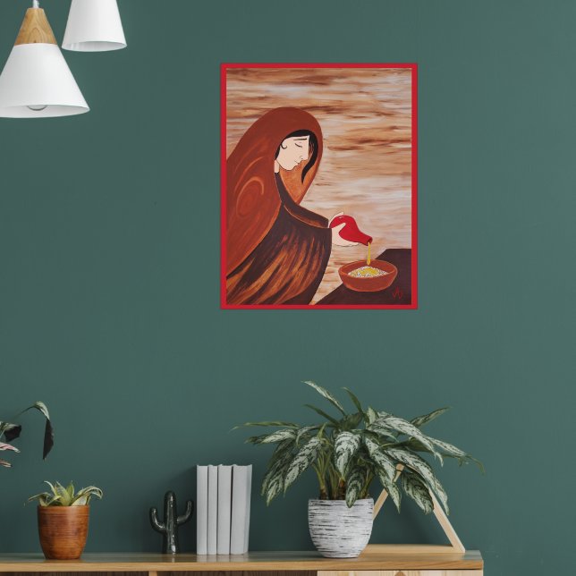 Póster Pintura de la viuda Zarephath (Confianza en Dios)  (Salón 1)