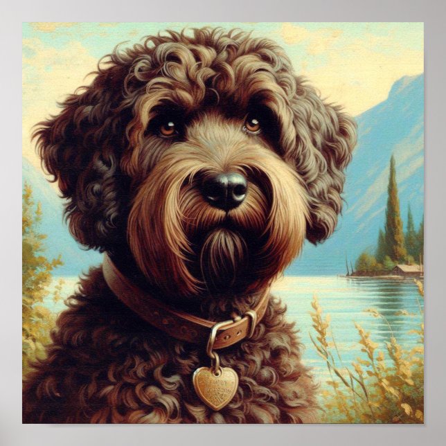 Póster Pintura de Lagotto Romagnolo (Frente)