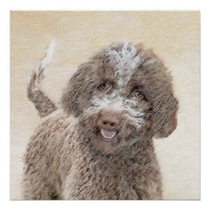 Póster Pintura de Lagotto Romagnolo - Arte de perro origi
