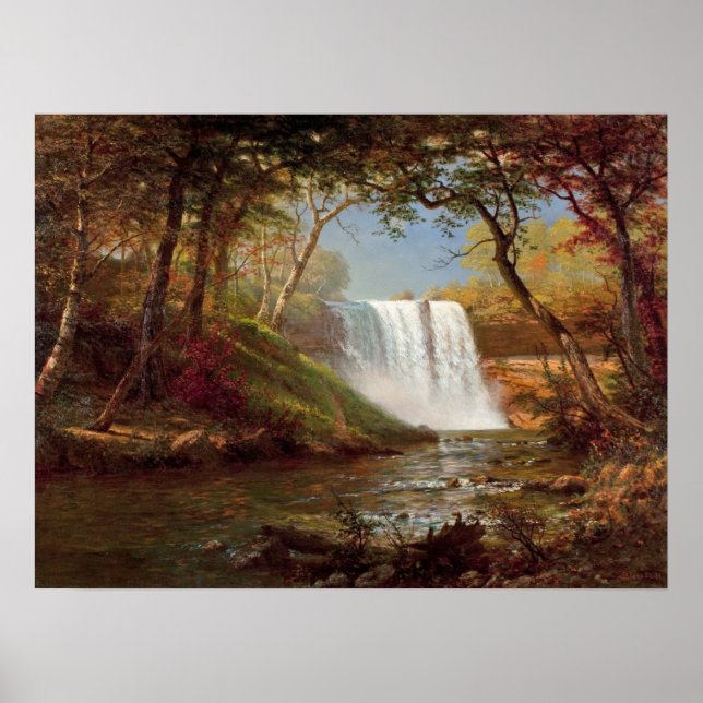 Póster Pintura de las cataratas de Bierstadt Minnehaha Fa (Frente)