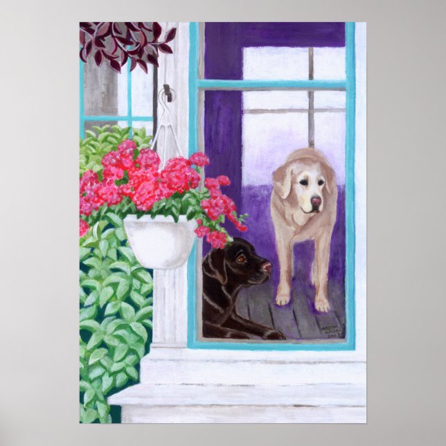 Póster Pintura de Lazy Afternoon Labradors (Frente)