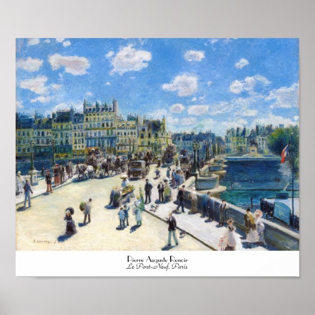 Póster Pintura de Le Pont-Neuf, París Pierre Auguste Reno (Frente)