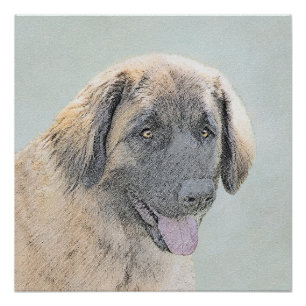 Póster Pintura de Leonberger - Arte de Perro Original.