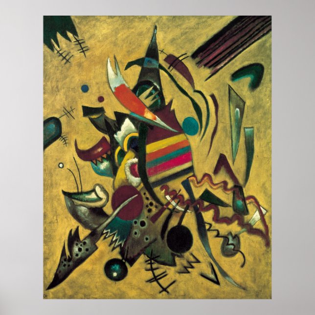 Póster Pintura de lienzo abstracto de puntos de Kandinsky (Frente)