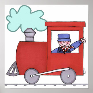 Póster Pintura de lienzo de tren