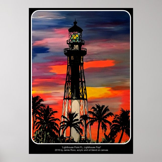 Póster Pintura de "Lighthouse Point FL, Lighthouse Pop" (Frente)