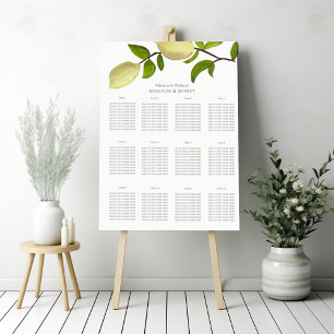 Póster Pintura de limones cítricos frescos Mediterráneo m