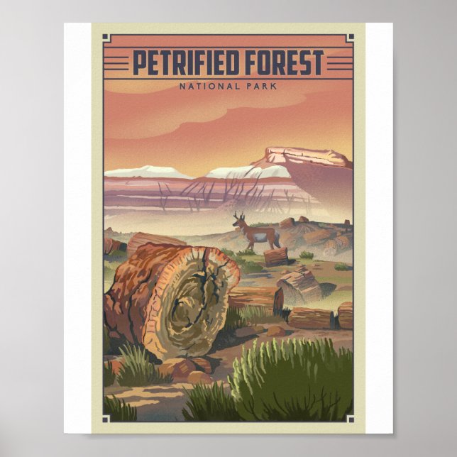 Póster Pintura de Litho del Parque Nacional de los Bosque (Frente)