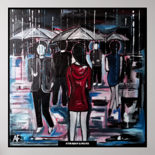 Póster Pintura de lluvia retro por cartel de Alfred Fox