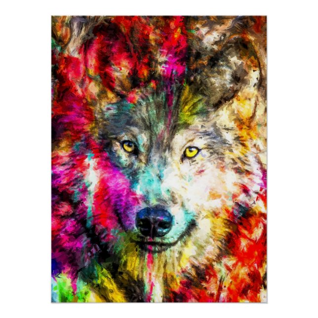 Póster Pintura de Lobo (Anverso)