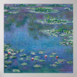 Póster Pintura de los alilies de agua de Monet<br><div class="desc">Oscar-Claude Monet (14 de noviembre de 1840 a 5 de diciembre de 1926) fue pintor francés y fundador del estilo impresionista francés de la pintura. El término "impresionismo" deriva del título de uno de sus cuadros. Este cuadro es Water Lilies.</div>