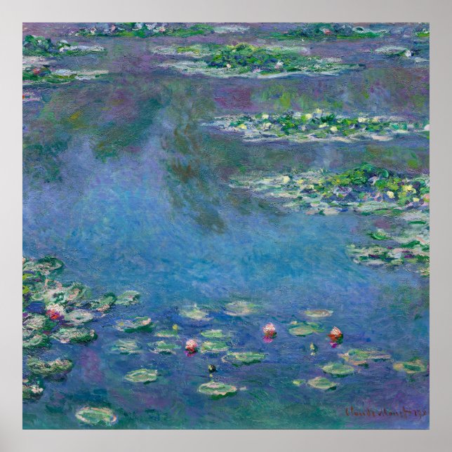 Póster Pintura de los alilies de agua de Monet (Frente)