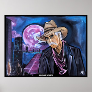 Póster Pintura de Luna de Neón por Alfred Fox