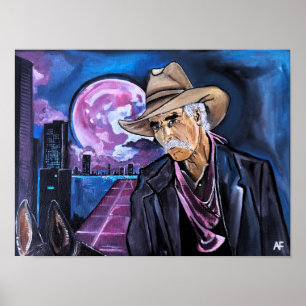 Póster Pintura de Luna de Neón por Alfred Fox