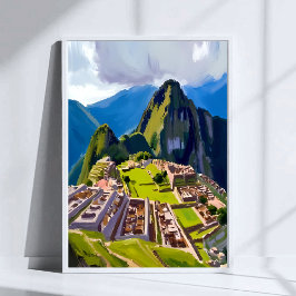Póster Pintura de Machu Picchu Perú