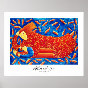 Póster Pintura de Madre e Hijo
