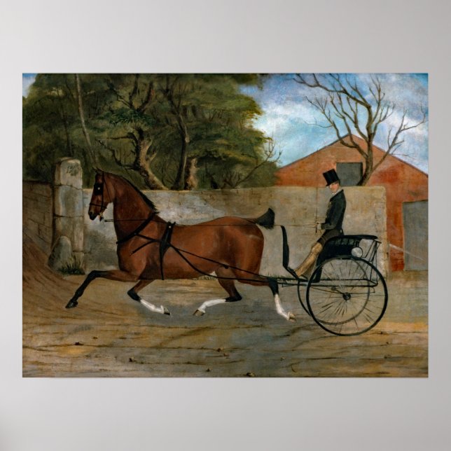 Póster Pintura de malla de caballos de época (Frente)