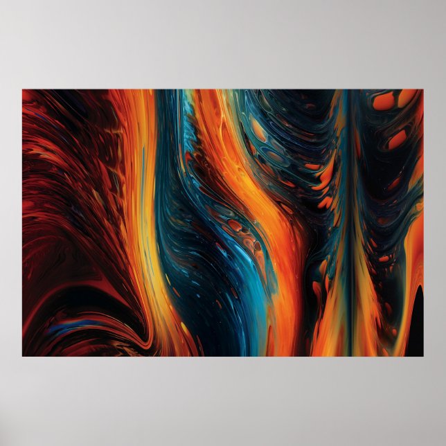 Póster Pintura de mancha de fuego (Frente)