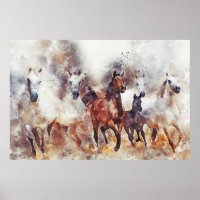 Pintura de manipulación digital de caballos salvaj