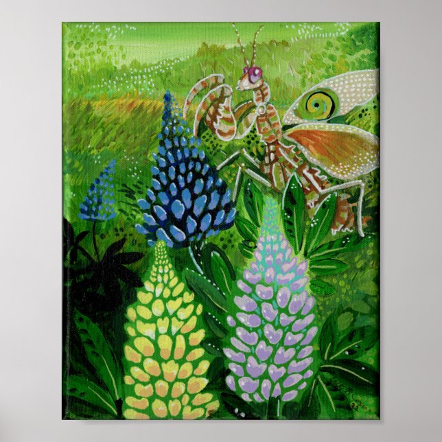 Póster Pintura de Mantis de Flores (Frente)