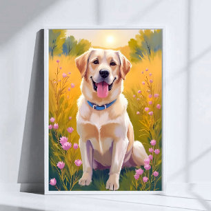Póster Pintura de mascota perro Labrador Retriever Lab am