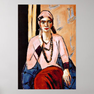 Póster Pintura de Max Beckmann, Quappi en rosa