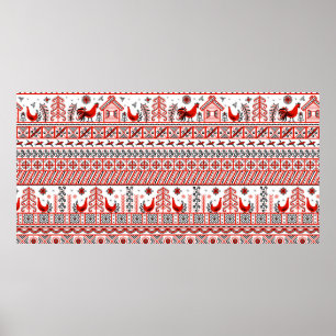 Póster Pintura de Mezen. Patrón inquebrantable y decorati