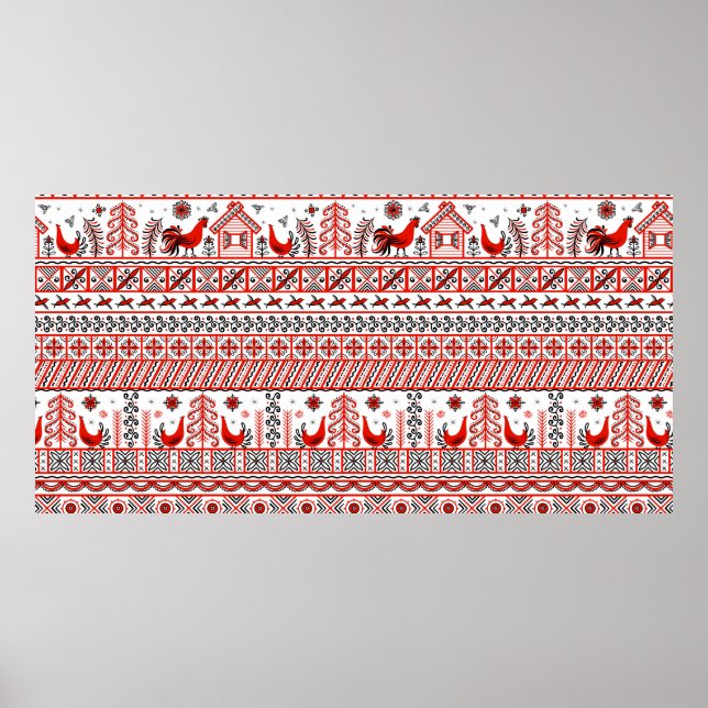 Póster Pintura de Mezen. Patrón inquebrantable y decorati (Frente)