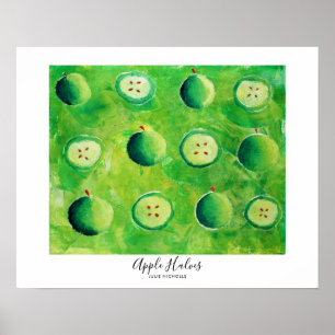 Póster Pintura de mitades de manzana