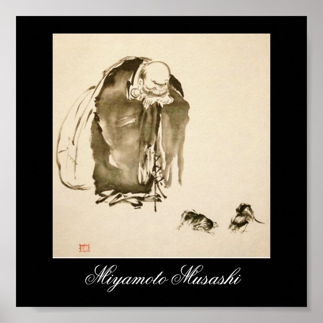 Póster Pintura de Miyamoto Musashi, c. Años 1600 (Frente)