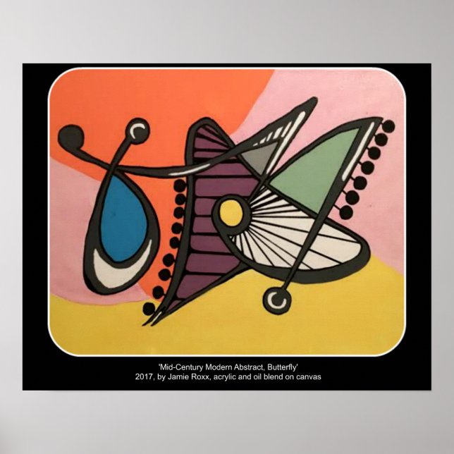 Póster Pintura de 'Modern Abstract, Butterfly' (Frente)