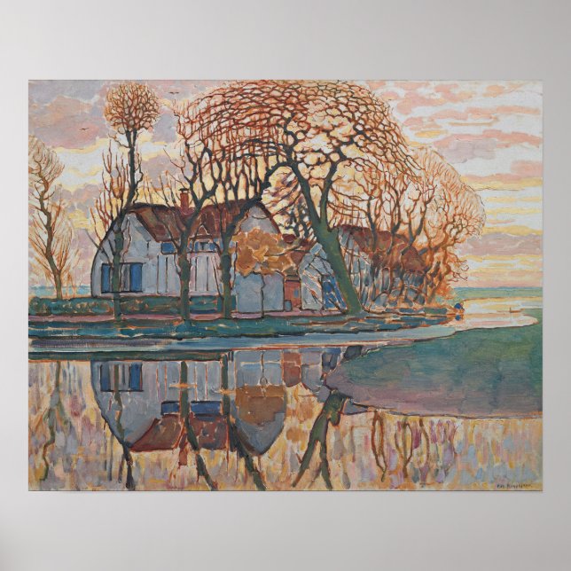 Póster Pintura de Mondrian Farm Duivendrecht (Frente)