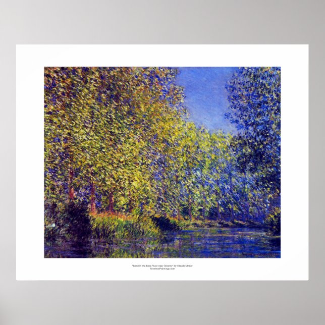 Póster Pintura de Monet doblada en el río Epte cerca de G (Frente)