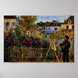 Póster Pintura De Monet En Su Jardín En Argenteuil