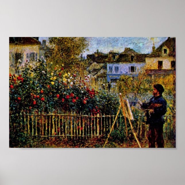 Póster Pintura De Monet En Su Jardín En Argenteuil (Frente)