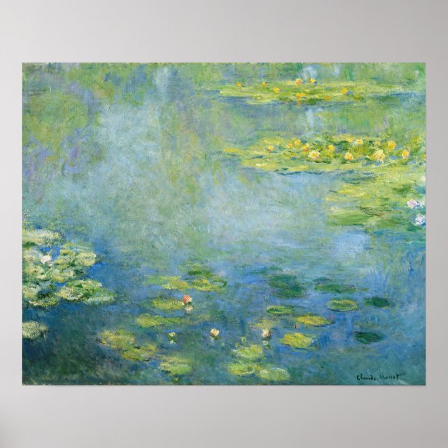 Póster Pintura de Monet Waterlilies 1906 (Frente)