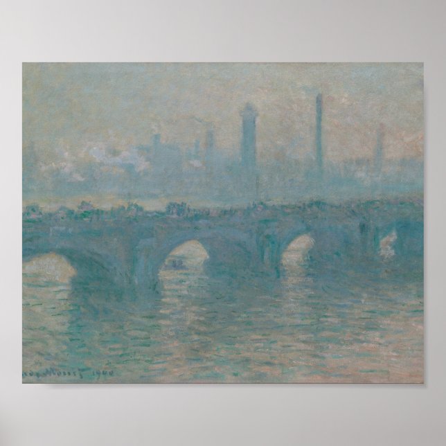 Póster Pintura de Monet Waterloo Bridge Gray Weather (Frente)