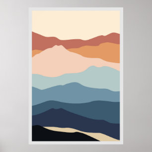 Póster Pintura de montaña