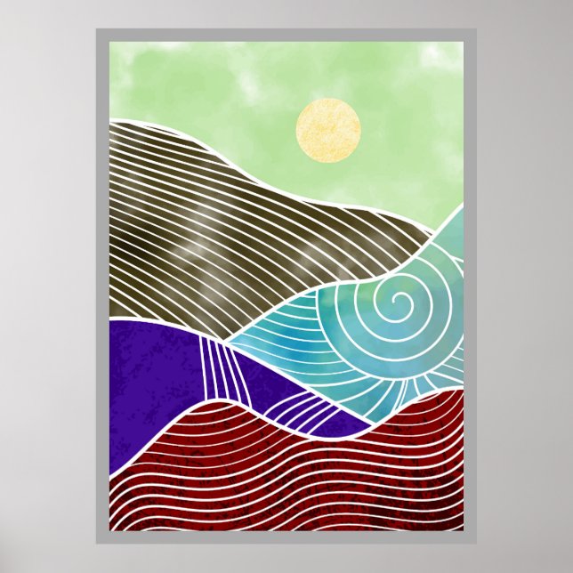 Póster Pintura de montaña abstracta (Frente)