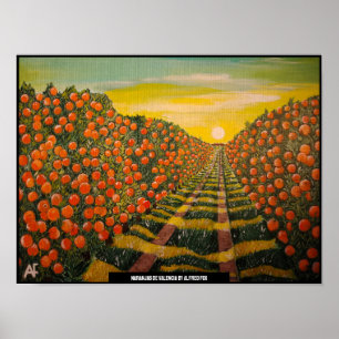 Póster Pintura de Naranjas de Valencia por Alfred Fox