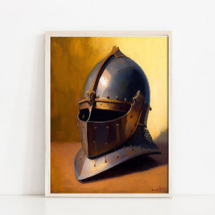 Póster Pintura de naturaleza muerta de casco antiguo, par